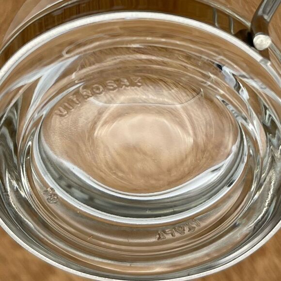 Vitrosax Italy Clear Glass Stainless Steel Removable Handle Expresso Mug Set - Picture 16 of 16